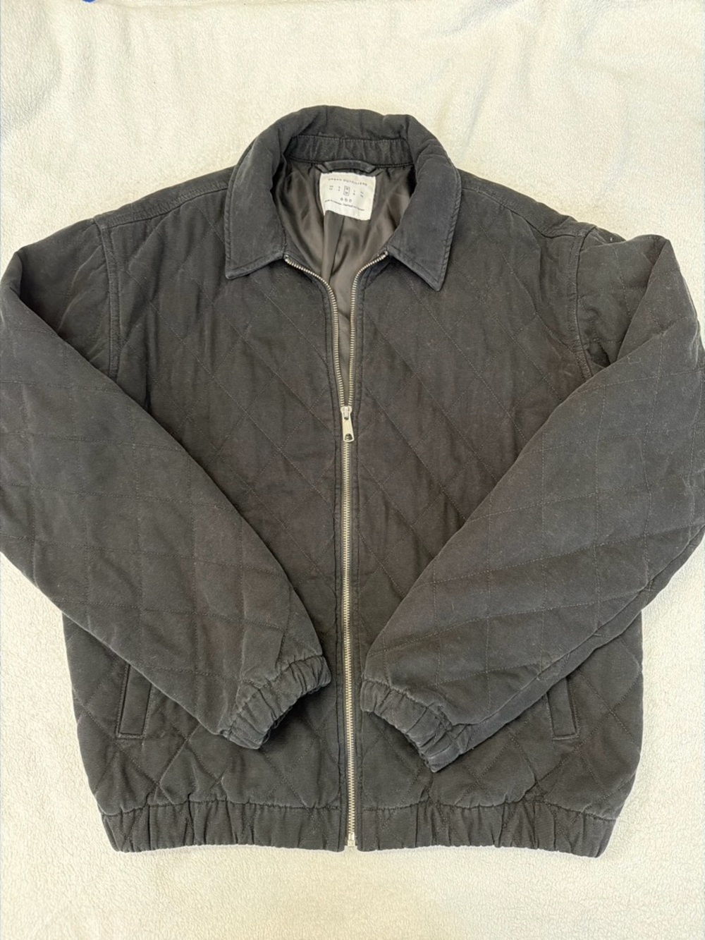 Urban Outfitters Quilted Zip Jacket Black Men’s Medium Minimalist Streetwear